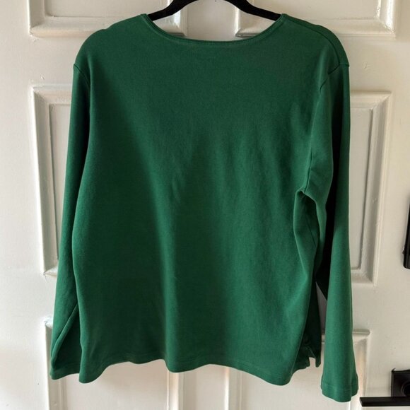 Classic Elements Size XL Snowmen Applique Green Shirt Cotton WITH FLAWS - Picture 5 of 12